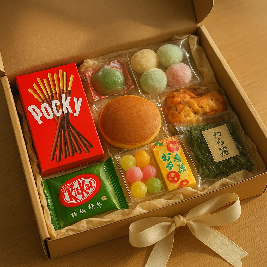 Geschenkbox mit japanischen Snacks